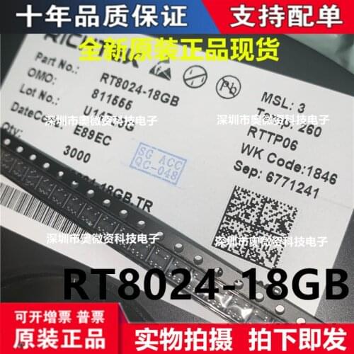 100% Original In Stock New RT8024-18GB 1.8V 400mADC-DC SOT23-5 （20pcs/lot