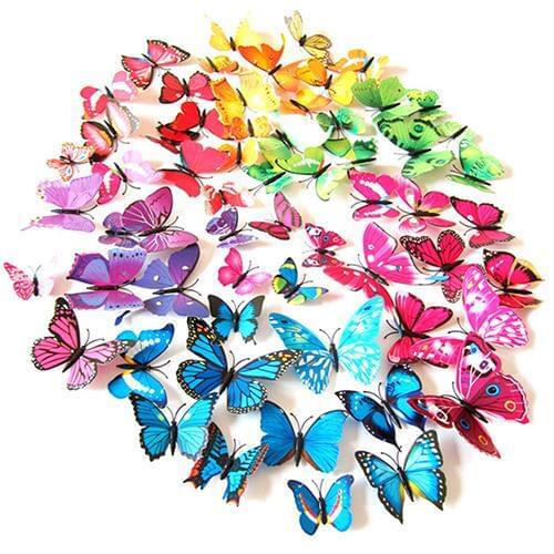 12Pcs 3D PVC Butterflies Art DIY Butterfly Decal Home Decor Wall Mural Stickers 6QAN