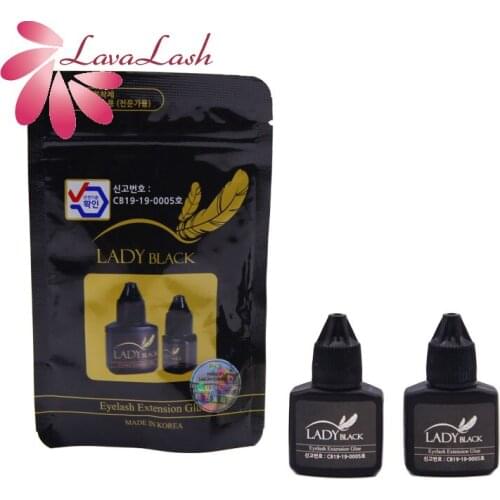 2 Bottles Lady Black Glue Eyelash Extensions 10ml With Sealed Bag Low Irritation Lasting Beauty Tools Shop Without Sealed Bag