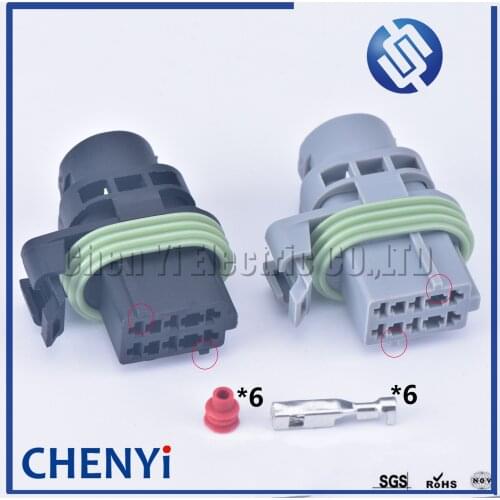 1set FCI 6 Pin 2.8mm 211PC063S0003 Waterproof Car Electrical Auto Connector Female Housing Black or gray Plug 211 PC063S0003