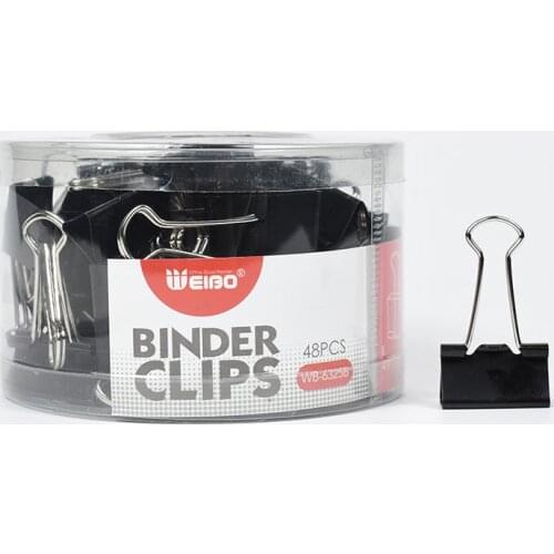 6325B Metal Binder Clips Black 25/45mm Home Office Books File Organizer Food ClipsStrong clamping force Easy classification