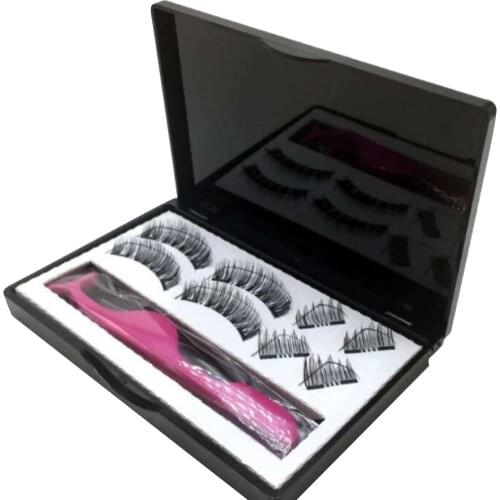 8Pcs false Eyelashes Silk Fiber False Eyelashes Natural Thick Long Lashes Extensions mink eyelashes