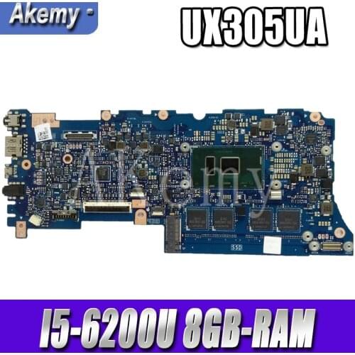 Akemy UX305UA Laptop Motherboard For Asus UX305UA UX305U U305U mainboard 100% test OK I5-6200U 8GB-RAM