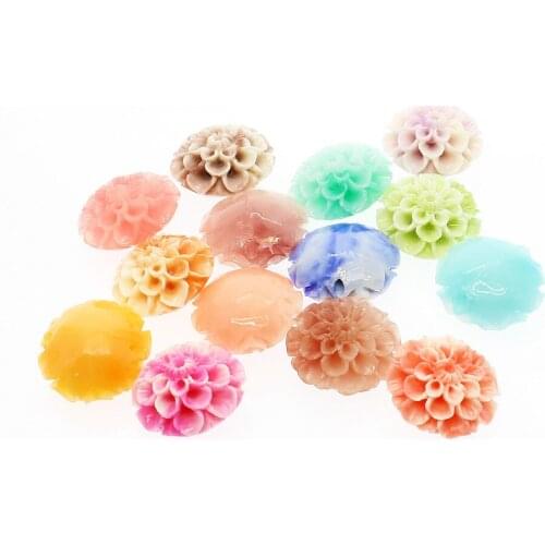 10pcs/pack 12 Colors Synthetic Coral Loose Beads Hand Carved Powder Pressed Two Color Flower 17mm DIY Accessjavascript:ories