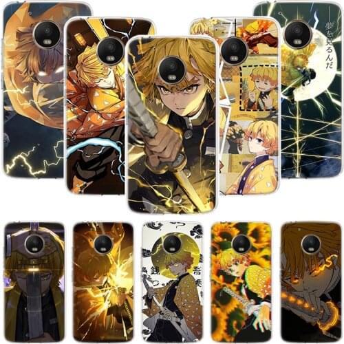 Demon Slayer Agatsuma Zenitsu Phone Case For Motorola Moto G9 G8 G7 G6 G5 E6 E5 E4 Plus Play Power One Action Macro Coque Cover