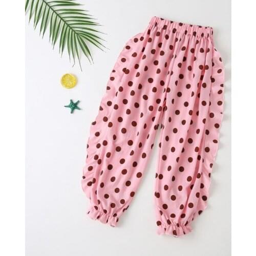 Girls Mosquito Pants Kids Summer Thin Trousers Loose Comfortable Children Pants Girls Baby Ice Silk Lantern Trousers Fashion