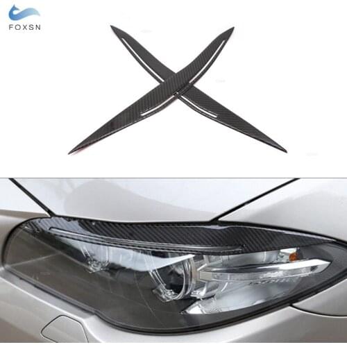 For BMW 5 Series F10 2010 2011 2012 2013 2014 2015 2016 Carbon Fiber Car Front Headlights Eyebrows Eyelids Headlamp Cover