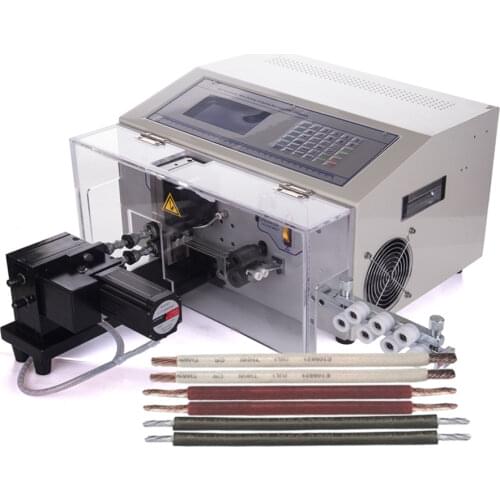 Electric automatic wire cable stripping twisting cutting machine SWT508-NX2 with cover 220V 110V