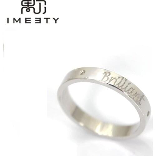 IMEETY personalized rings jewelry engraved nameplate ring sterling silver engravable name ring customized anniversary gift
