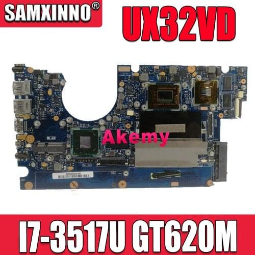 Akemy UX32VD Laptop motherboard For Asus UX32VD UX32V UX32 Test original mainboard 2G RAM I7-3517U GT620M