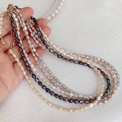 Fashion Women Jewelry Natural Freshwater Pearl Necklace Small Irregular Nuggets Baroque Pearl Choker Wedding GIfts Collier