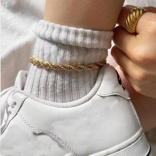 Foot Jewelry Chunky Anklet Leg Bracelet For Women Vintage Feet Chain Anklet Beach Accessories BFF Bracelet Femme Party Gift