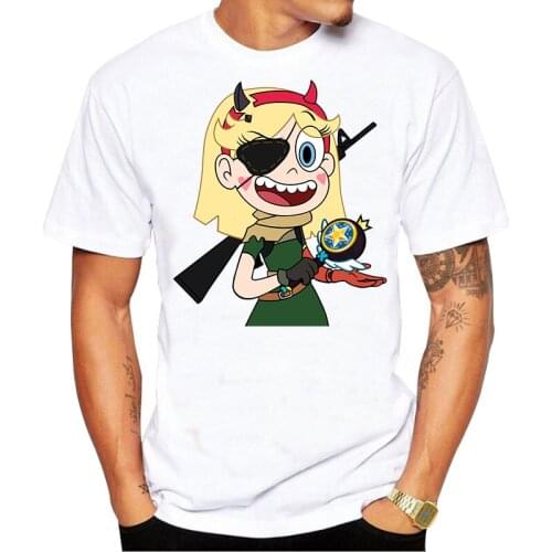 New Brand Fashion Tshirt Men O-neck Star vs the Forces of Evil Casual T Shirt Men Top Tee