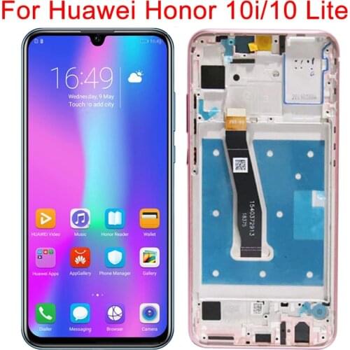 Original Honor 10 Lite LCD For Huawei Honor 10i Display With Frame 6.21" HRY-LX1T HRY-LX2 LCD Touch Screen Digitizer Assembly