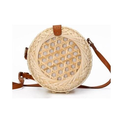 Bali Island Handmade Wicker Bag Women Round Rattan Straw Bag Lady Square Buckle Straw HandBag Female Crossbody Beach Rattan Bags