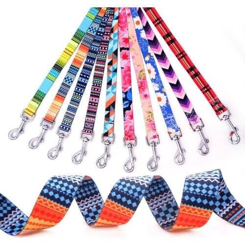 New Dog Leash Rope Nylon Printed Pet Dogs Walking Lead Leashes 120cm for Small Medium Large Dogs Cat Chihuahua Pitbull