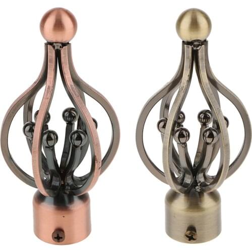 Aluminum Alloy Drapery Curtain Rod Cap Blinds Pole Finials Window Treatment Hardware, 28mm Inner Diameter