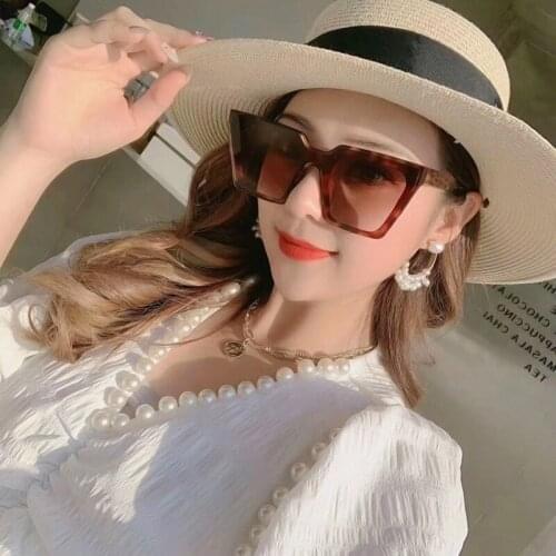 Square Frame Women Men Sunglasses Gray Tan Lens UV400 Eye Protection Girl Sexy Ladies Fashion Outdoor Eyewear