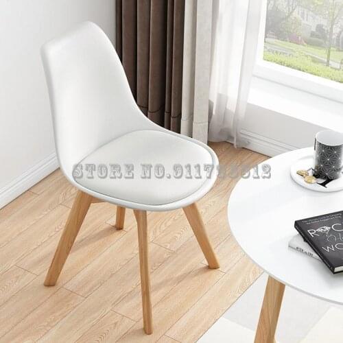 Desk chair bedroom makeup chair lazy simple leisure stool backrest nordic living room solid wood dining chair home