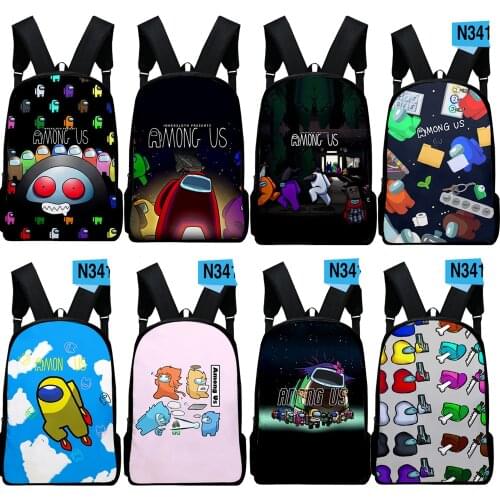 3D Print Bag Among of Us Schoolbag Kid Student Aesthetic choolBag Backpack Fashion AmongUs Game book School bag Christmas Bag