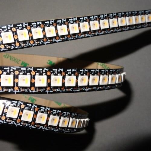 SK6812-RGBW(warm white) led addressable strip;144leds/m with 144pixels/m;non-waterproof;2m long;DC5V input;BLACK PCB