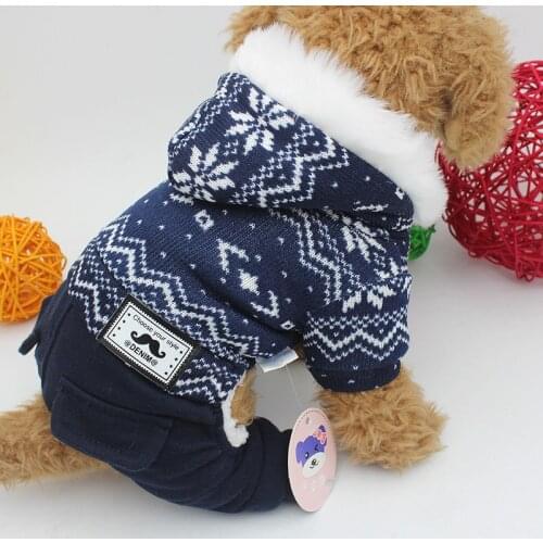 High Quality Warm Dog Clothes Winter Pet Coat Jumpsuit Christmas Dog Clothing Overalls Puppy Costume Xmas Pet Apparel Dropship