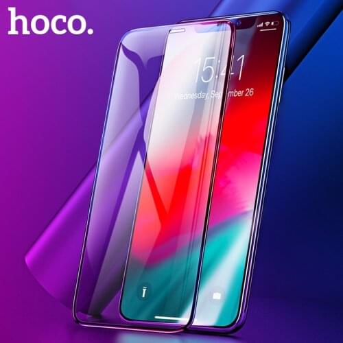 Hoco Tempered Glass for iPhone 12 11 Pro Max XS Max XR Protective For iPhone 7 8 Plus Full Screen Protector Curved Edge Film