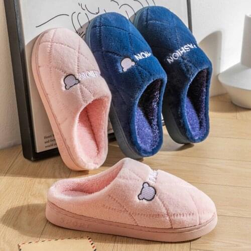 Womens Fluffy Winter Slippers Warm Home Pantuflas Indoor Shoes Lady Men Soft Cute Cotton Bedroom Plush Chaussure Couple House