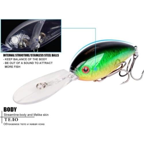 1pcs/lot 11cm 18g High Quality Deep Water Diver 1.8m-3.6m Fishing Lure Laser Artificial Hard Crankbait Bass Wobbler Treble Hook