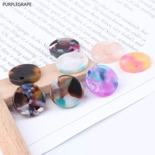 DIY Jewelry Material Accessories Earrings Bracelet Necklace Pendant Pendant Japan and South Korea Acetic Acid Round Plate 10pcs