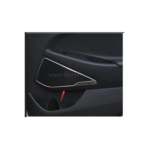 2015 2016 2017 FOR HYUNDAI TUCSON Stainless Steel Front Door Audio Speaker Panel Trim Horn Ring Strip Stereo Circles 4 pcs