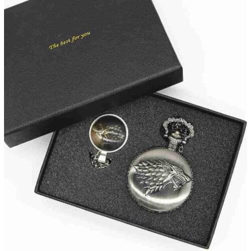 2019 Top Brand Retro Antique Pocket Watch Men Women Fob Watch Necklace Pendant Gift with set box