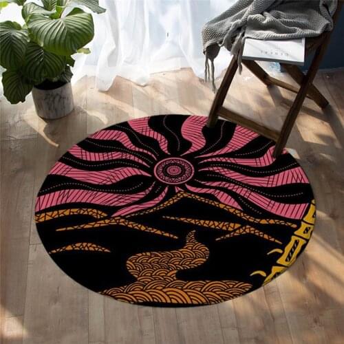 2020 Fashion Zodiac Mandala by Lionhearts Bedroom Carpets Purple Round Area Rug for Living Room Bohemian Floor Rug Round Carpet