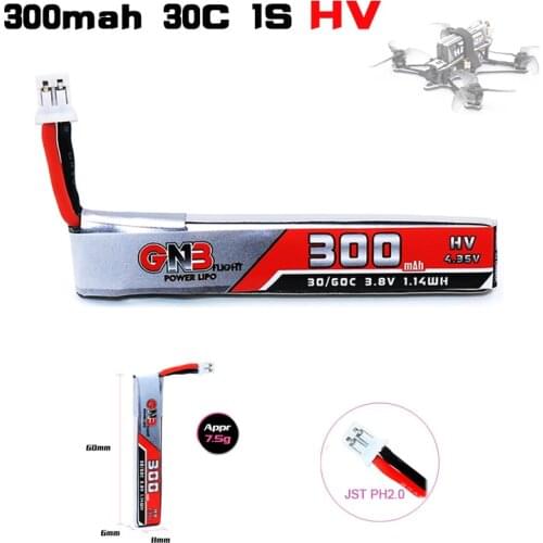 3/5PCS GAONENG GNB 3.8V 300mAh 30C 60C 1S HV Lipo battery PH2.0 Plug for UK65 US65 obula7 Tiny whoops BetaFPV URUAV UR65 RC Dron