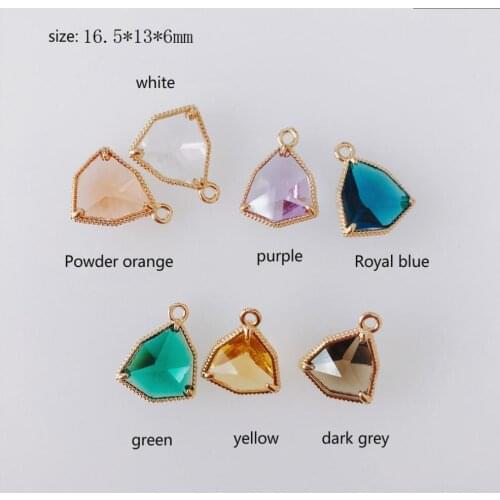4pieces/lot Alloy Rectangular Double Hole Inlay Stone Earrings Pendant Material