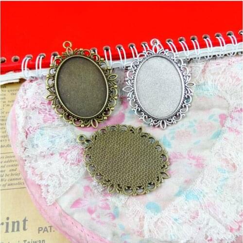 6pcs 30*40MM Inner Size Antique Silver Color Antique Bronze Plated Zinc Alloy Base Setting Charms Pendant