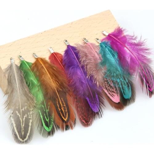 7cm Natural Feather Tassel Pendant 12psc/lotDIY Bracelet Necklace Earring Making Jewelry Accessories Charm