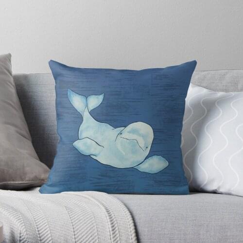 Beluga Wave Throw Pillow Cushion Cover Polyester throw pillows case on sofa home living room car seat decor 45x45cm
