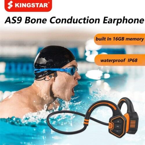 KINGSTAR Bone Conduction Headphone Bluetooth Wireless Sport Headset 16G Memory IP68 Waterproof Swimming Earphone With Microphone