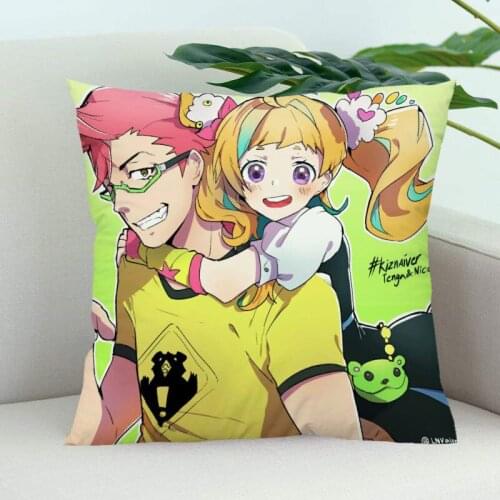 Kiznaiver Pillow Cover Bedroom Home Office Decorative Pillowcase Square Zipper Pillow Cases Satin Soft