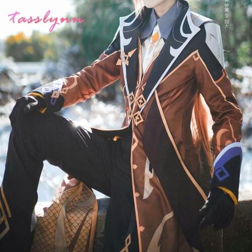 Game Genshin Impact Cosplay Zhongli Costume Zhong Li Cosplay Genshin Impact Cosplay Halloween Party Customs for Men