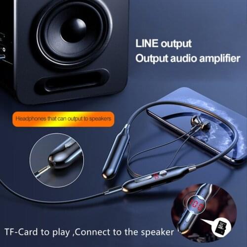 S880 Bluetooth Headphones Magnetic Neckband Earphones Stereo Sound Headset Waterproof LED Display TF Card Magnet Sport Earbuds