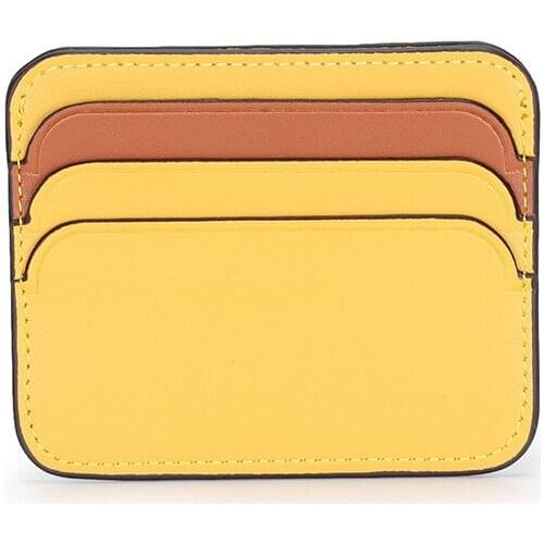 Small And Thin Mini Card Holder Wallet Personalized Color Matching Drivers License Change Fashion Contrast Leather Cover Purses