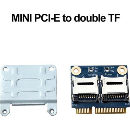 Mini PCIe Card Adapter PCI-E MPCI-E Dual TF SDHC SDXC Reader Adapter PCI-E To TF Card Compatible With Windows 7/Vista/XP Mac OS