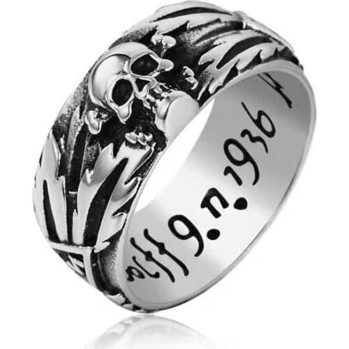 Stainless Steel Men Rings Domineering Skull Devil Punk Gothic Simple for Biker Male Boy Jewelry Creativity Boyfriend Gift OSR324