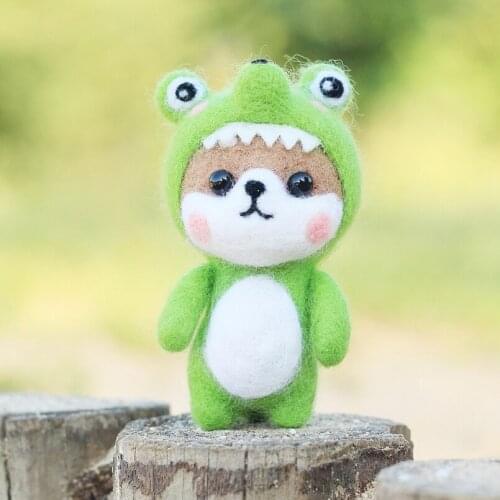 Dog Needle Felting Kit Gift Box 8.5cm Height Handmade Felting Kit Craft Kits Creativity Kit Felt Gift English Manual (Dog B)