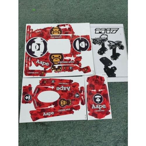 New 1pcs Team RC Radio Controller Decal for Sanwa M17 Sticker Red Aapee 1set