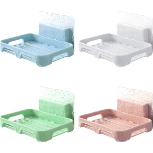 Wall-mounted Suction Cup Soap Dish Box Free Punch Drain Rack Handmade Soap Holder Case Minimalist Modern Soap Tray for Home Bath
