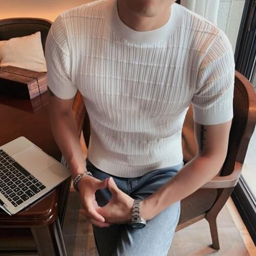 Autumn Winter New Short Sleeve Sweater Men Clothing 2021 Simple Slim Fit Casual Turtleneck Knitted Pullovers Solid Pull Homme