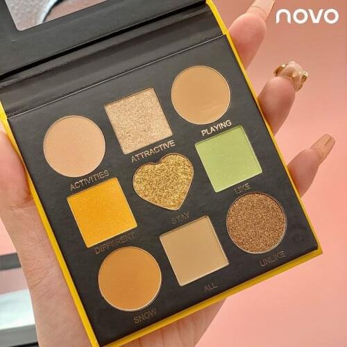 New Novo 9 Color Matte Eyeshadow Palette Nude Minerals Professional Eye Shadow Powder Pigment Cosmetic Waterproof Matte Makeup